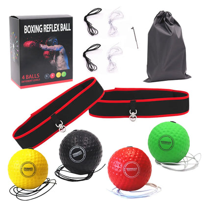 Boxing Reflex Ball Boxing Balls w/ Headband Punching Speed Fight Skill and Hand Eye Coordination Training Martial Arts Supplies