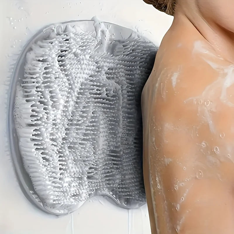 Exfoliating Shower Massage Scraper Bathroom Non-slip Bath Mat Back Massage Brush Silicone Foot Wash Body Cleaning Bathing Tool