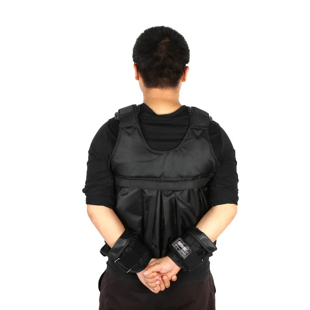 SUTEN 20kg/50kg Loading Weighted Vest For Boxing Training Workout Fitness Equipment Adjustable Waistcoat Jacket Sand Clothing