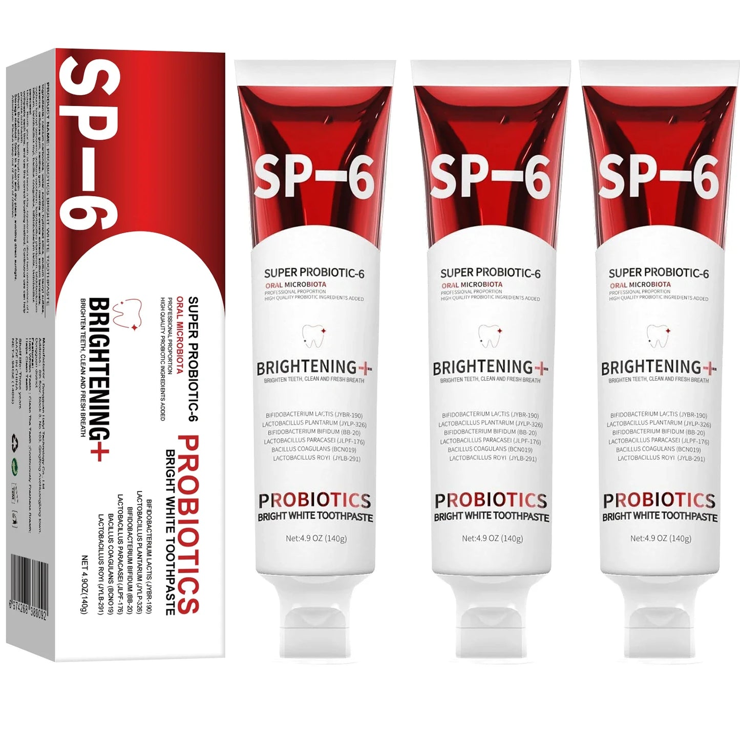 Probiotic SP-6 Toothpaste Whiten teeth Remove plaque Prevent tooth decay Oral cleansing Replenish beneficial bacteria