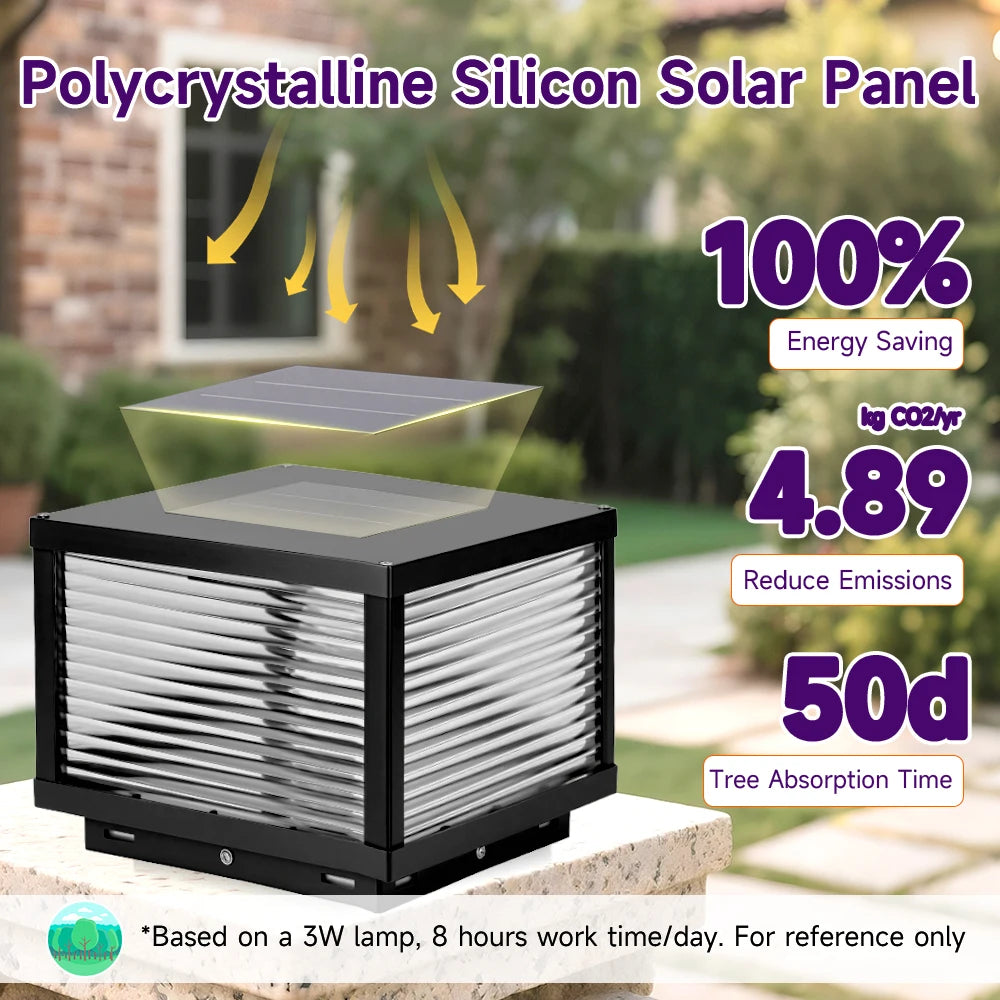 Outdoor solar lights Solar Post Light Waterproof LED Pillar Lamps Yard Decorative Lighting Column Automatic Weatherproof Design