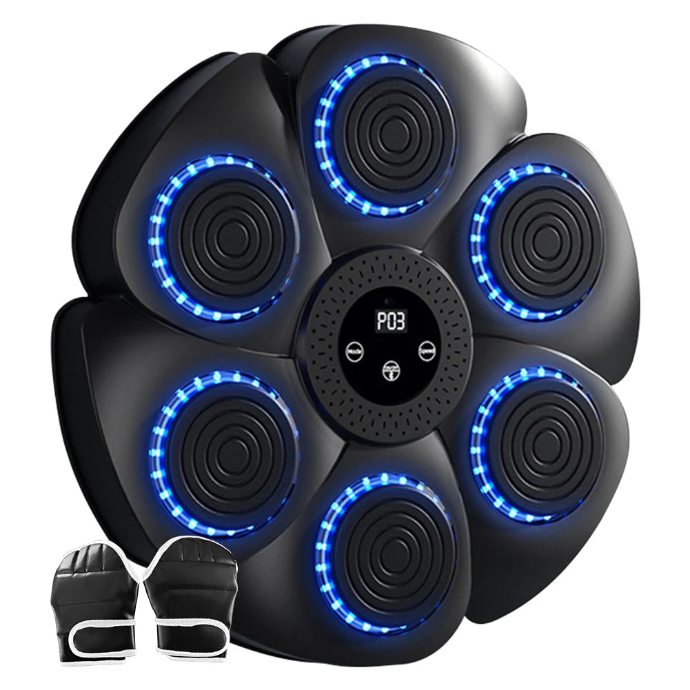 Music Boxing Machine Music Boxing Puncher Adjustable Boxing Training Punching Equipment Type C Charging with Gloves for Home Gym