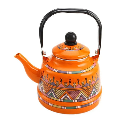 Teakettle Enamel Enamel Tea Kettle European Style 2.5L Tea Pot Comfortable Handle Handmade Water Jug Restaurant