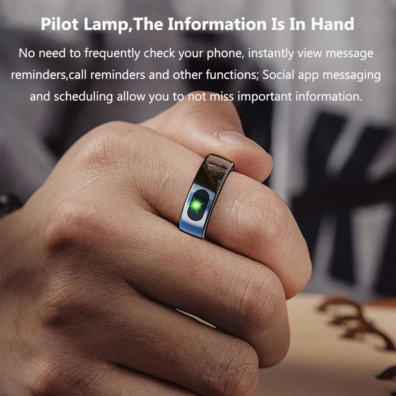 Smart Ring Health and Sleep Tracker Heart Rate Blood Oxygen Monitor Body Temperature Music/Video/Camera Control 5ATM Waterproof