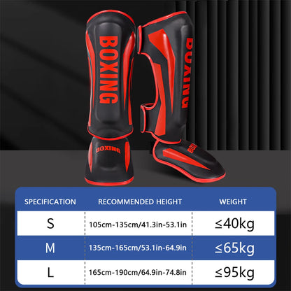 1 Pair High-Quality Boxing Shin Guards Ankle Protector MMA Muay Thai Training Leg Warmers Light Kicking Shin Pads Leg Guard