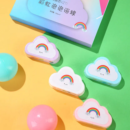 Rainbow cloud bath aromatherapy ball, children's bath cleaning bathtub, bath essential oil 45g, bubble bombs, 4-pack