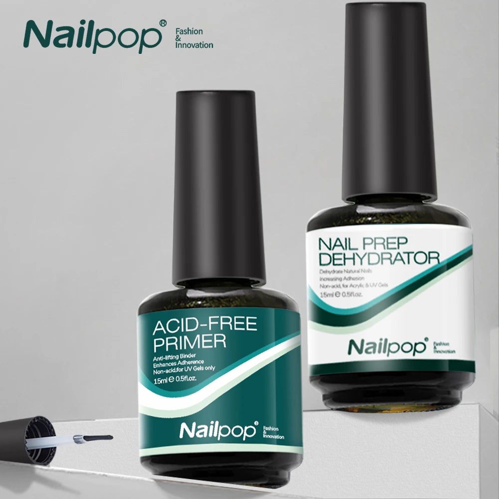 Nail Dehydrator and Primer Acid Free Natural Nail Prep Dehydrate Bond Primer Bonding Polish Soft Nails Tips Gel Nail Supplies
