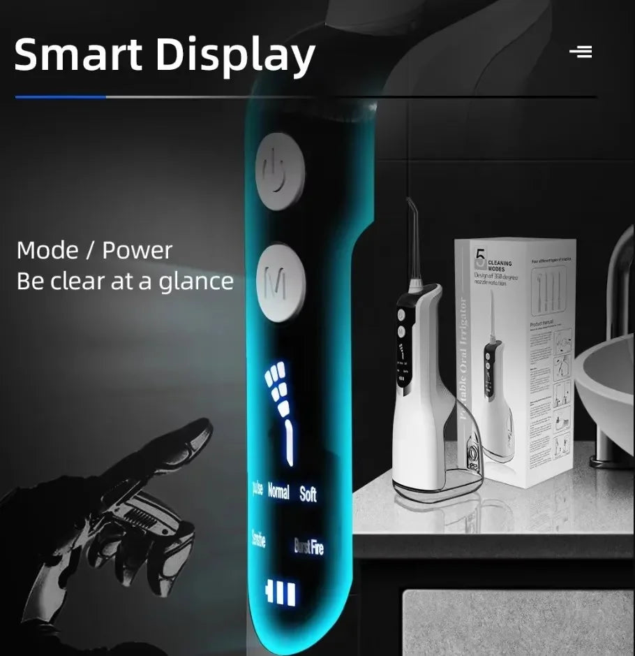 Xiaomi Water Flosser 5 Modes Irrigador Dental Water Tank Oral Irrigator Dental Flusher Usb Rechargeable Portable Teeth Cleaning