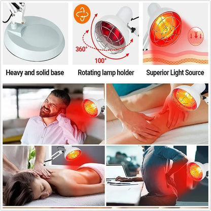 Red Light Therapy Lamp 150W - Infrared Heat Lamp for Muscle & Joint Pain Relief, Blood Circulation, Back/Shoulder/Knee Pain