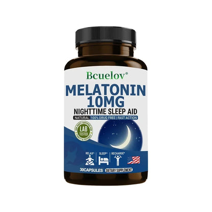 Melatonin 10mg - Anxiety Stress Relief Help Deep Sleep Save Help Insomnia Aiding Fall Asleep, Supports Natural Sleep Cycles