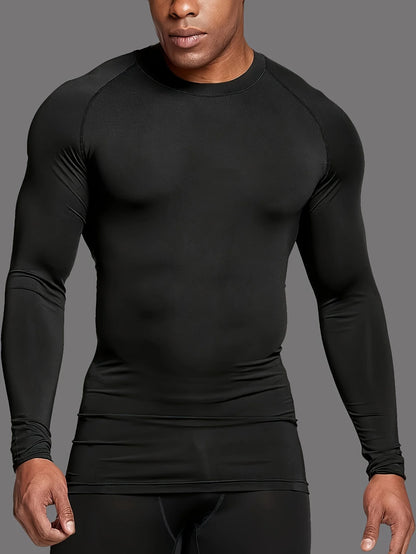 Fitness clothing, tight fitting clothes, men's quick drying sports, long sleeves, football, skiing, suitable for all seasons