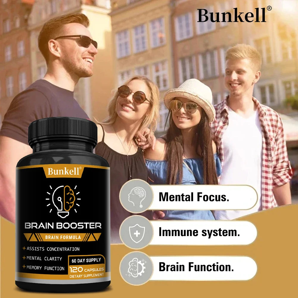 Brain Health Supplement - with Ginkgo Biloba, Vitamin B12, Help Improve Cognitive Function and Memory, Protect Nerve Cells
