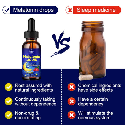 10Mg Melatonin Drops for Adult Aid Night Sleep Help Save Sleep Sleep Support Health Improve Insomnia Supplement
