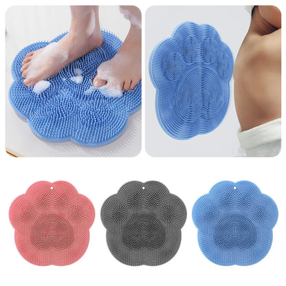 Back Foot Scrubber for Shower Foot Scrubber Bath Mat with Suction Cup Wall Mounted Dead Skin Cleaner
