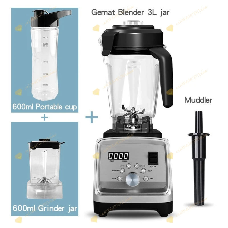 4200ML 3-in-1 Multifunctional Food Processor, High Power Grinder Blender, Commercial Smoothie Blender, Kitchen Appliances