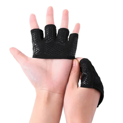 1pair Gym Fitness Half Finger Gloves Men Women for Crossfit Workout Glove Power Weight Lifting Bodybuilding Hand Protector