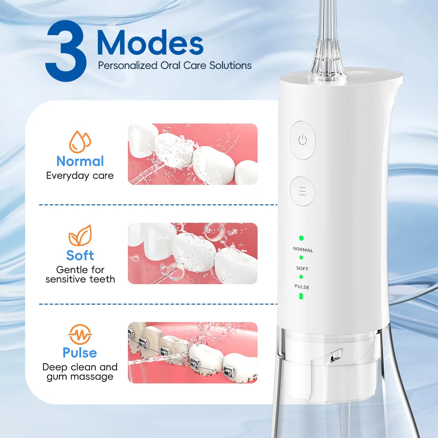 New Water Floss F29 Portable Water Flosser USB Rechargeable Oral Water Jet Pick Flosser 4 Jet Tip Teeth Cleaner