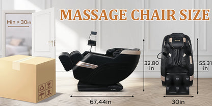Massage Chair Recliner, Full Body Zero Gravity, Heating, Bluetooth Speaker, Phone Stand, Foot Roller