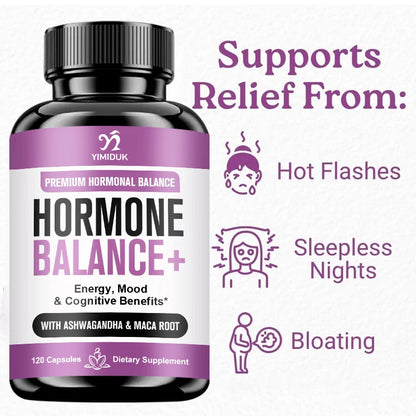 Buy 1 Get 1 Free! Hormone Balance Supplement, for Balances Estrogen, Stress Relief, Boosts Energy & Mood, Metabolism, Vegan