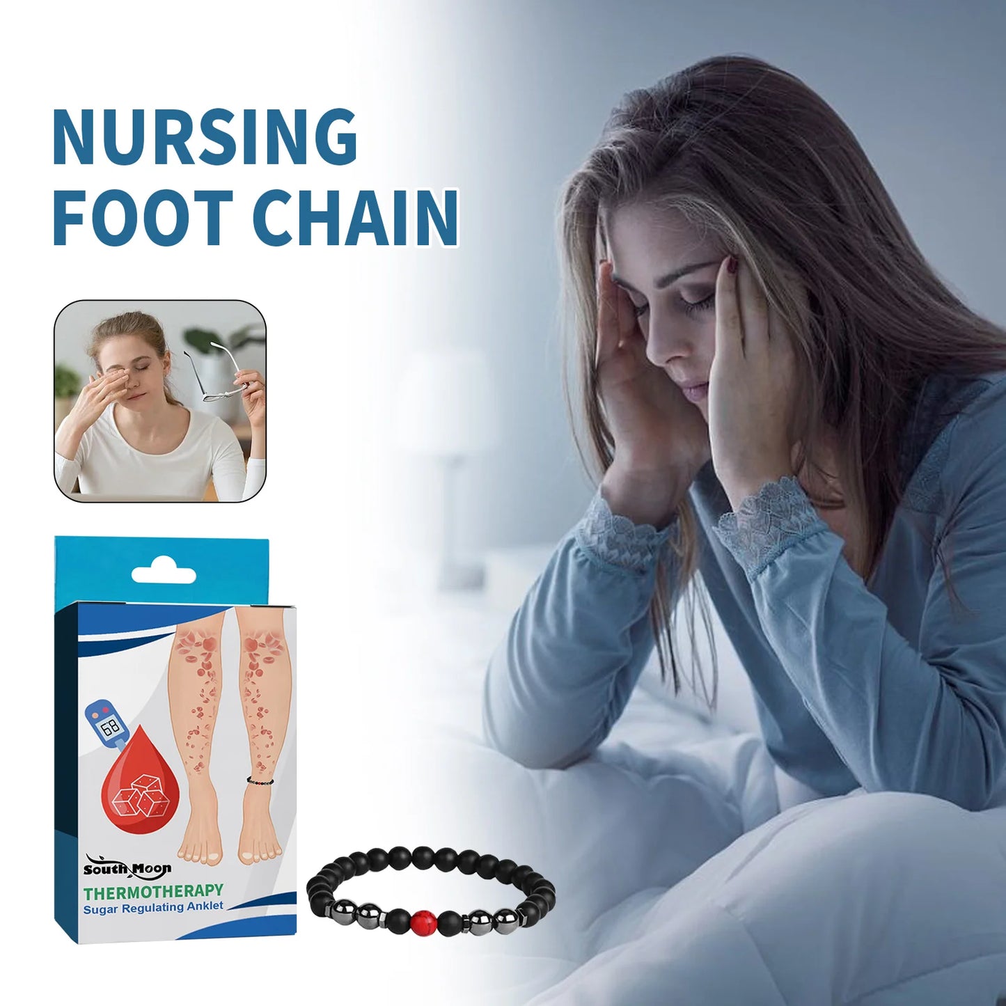 Blood Sugar Magnetic Therapy Anklets Lower Blood Glucose Anti Hypertension Diabetes Boosts Blood Circulation Sugar Control Care