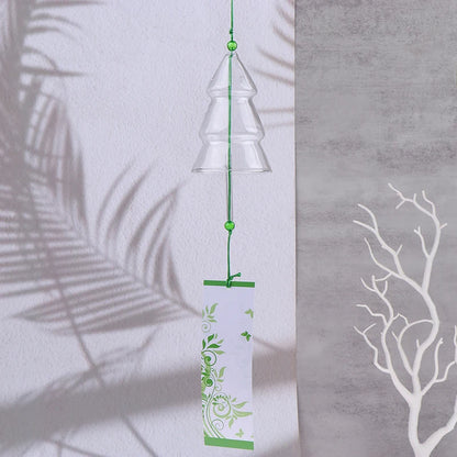 1Pcs Transparent Glass Wind Chimes WIndows Wind Bell Hanging Outdoor Garden Decor Garden Chimes Japanese Room Decor DIY Crafts