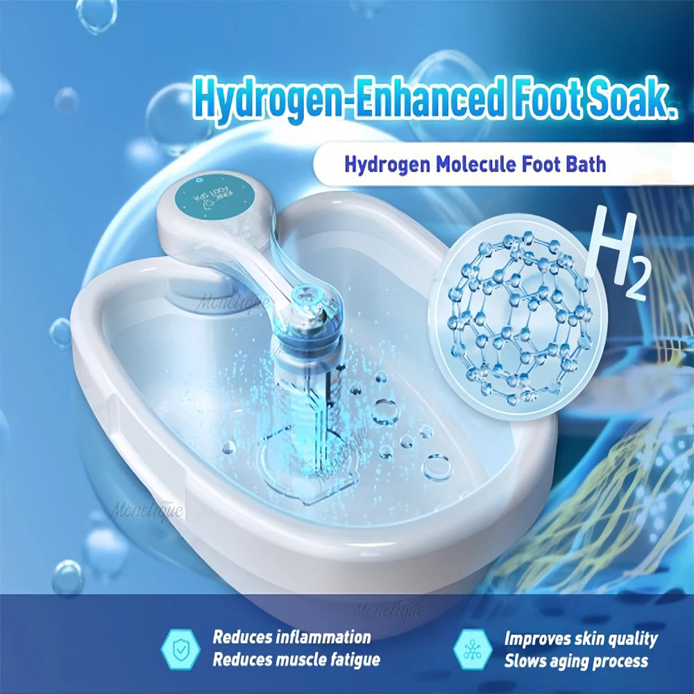 Hydrogen Therapy Foot Spa Massager with Basin Ionic Detox Foot Bath Clean Vibration Care Arrays Revitalizing Whole Body Energy