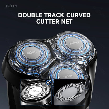 ENCHEN Electric Shaver 3D Blackstone 3 IPX7 Waterproof Razor Wet And Dry Dual Use Face Beard Battery Digital Display For Men