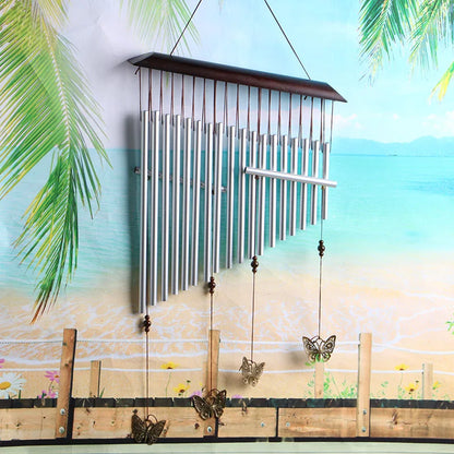 Wind Chimes Outdoor Sympathy Wind Chime with 20 Aluminum Tubes 30" Wooden Wind Bell Decor for Garden and Patio
