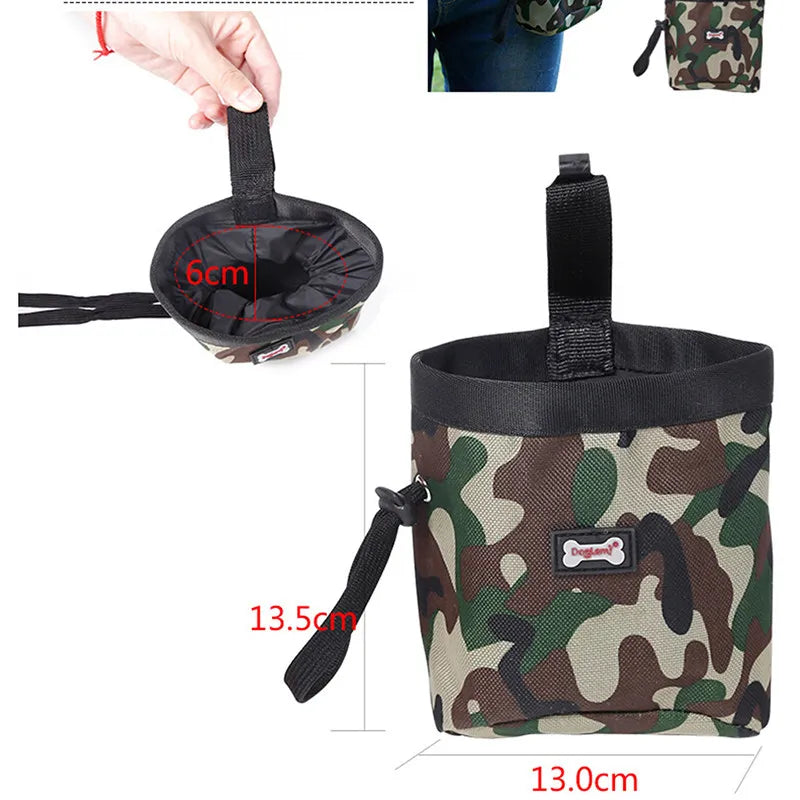 Puppy Training Treat Snack Food Pouch Pet Treating Bag Waterproof Nylon Adjustable Clip Green Dog Training Treat Pouch