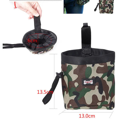 Puppy Training Treat Snack Food Pouch Pet Treating Bag Waterproof Nylon Adjustable Clip Green Dog Training Treat Pouch