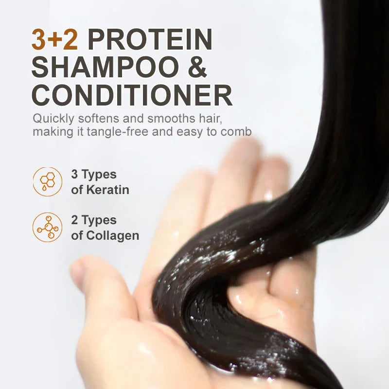 PURC Biotin Hair Growth Oil & Shampoo Conditioner Set Keratin Hair Treatment Smoothing Deep Repair Anti Hair Loss Hair Care
