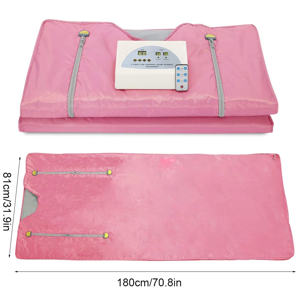 2 Zones Thermal Sauna Blanket Weight Loss Sliming Weighted Blanket For Home/SPA Body Relaxation Detoxification Therapy Machine