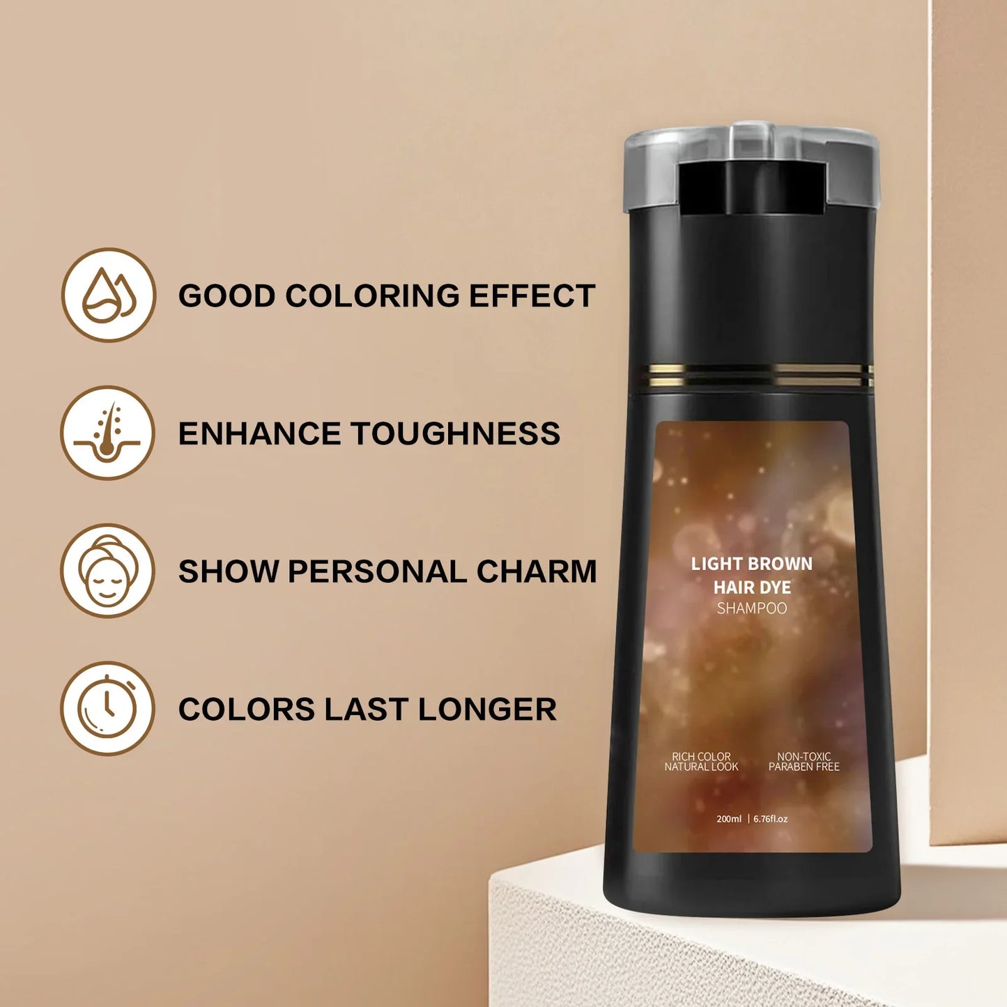 Instant Gray Coverage & Oil Control Shampoo - Provides Soft, Voluminous Hair with Nourishing Care in One Wash, Color Refresh.