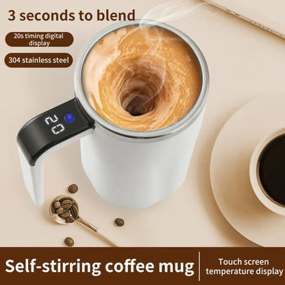 Self Stirring Mug Smart Coffee Cup with Temperature Display Rechargeable for Hot Chocolate Matcha Latte Protein Shake Mixing