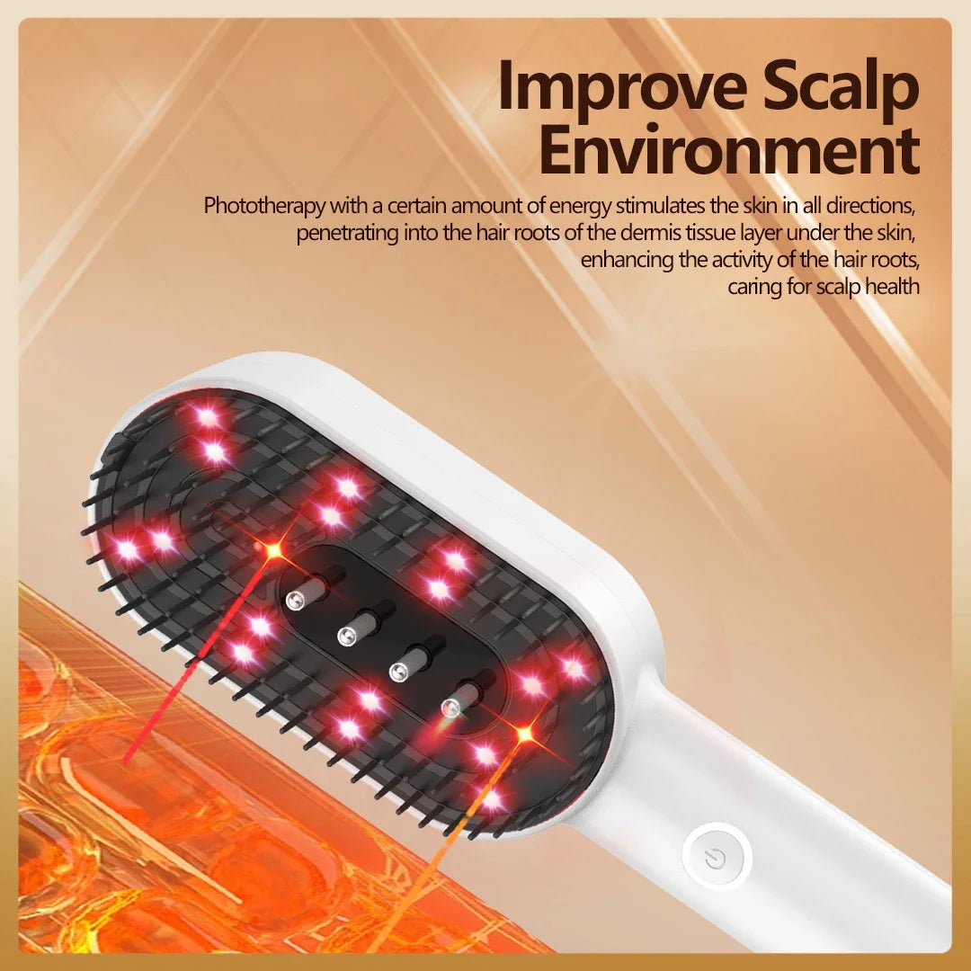 LED Infrared Comb Scalp Massager Red Light Therapy Hair Growth Anti Hair Loss Laser Brush - Stimulating Hair Regrowth Scalp Care
