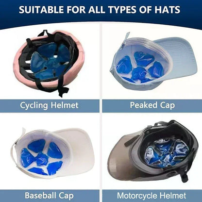 Cooling Cap Liner Mat Hot & Cold Compress PVC Gel Ice Pack Cool Riding Helmet Hat Pad Head Cool Down Cold Pack For Outdoor