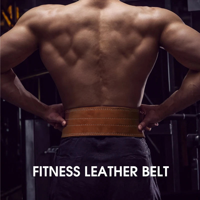 Powerlifting Fitness Belt Squat Deadlift Men's Weightlifting Sports Waist Protection Weight Training Protective Equipment Cowhid