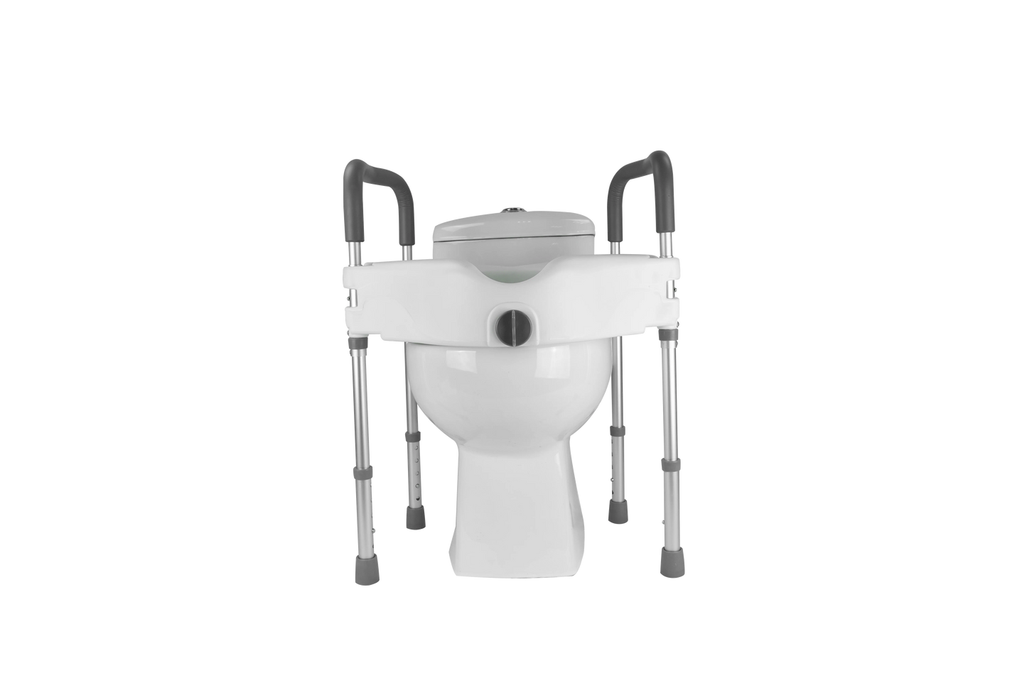 Elderly Care Products PE Durable Easily Self Assemble Fashion Design Firm Detachable Raised Toilet Seat with Armrest and Legs