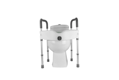 Elderly Care Products PE Durable Easily Self Assemble Fashion Design Firm Detachable Raised Toilet Seat with Armrest and Legs