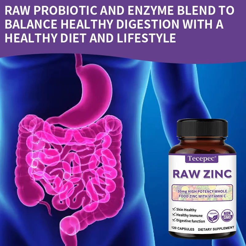 Zinc Supplement, Powerful Immune Support, Rich in Vitamin C, Adult Zinc Vitamins, Promotes Skin Health, Non-GMO, Gluten-free