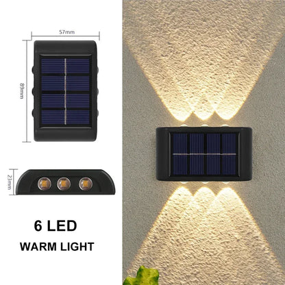 Outdoor LED Solar Garden Light Solar Wall Lamp Up And Down Luminous Waterproof Solar Powered Wall Washer Light Yard Street Decor
