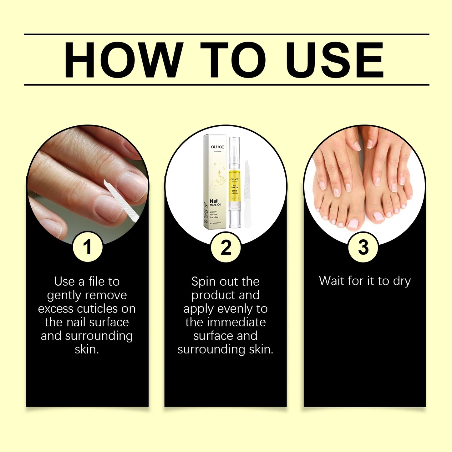 Nail Repair Serum Pen Cuticle Care Treatment for Brittle Nails Growth Strengthener Daily Nail Moisturizer Portable Kit with File