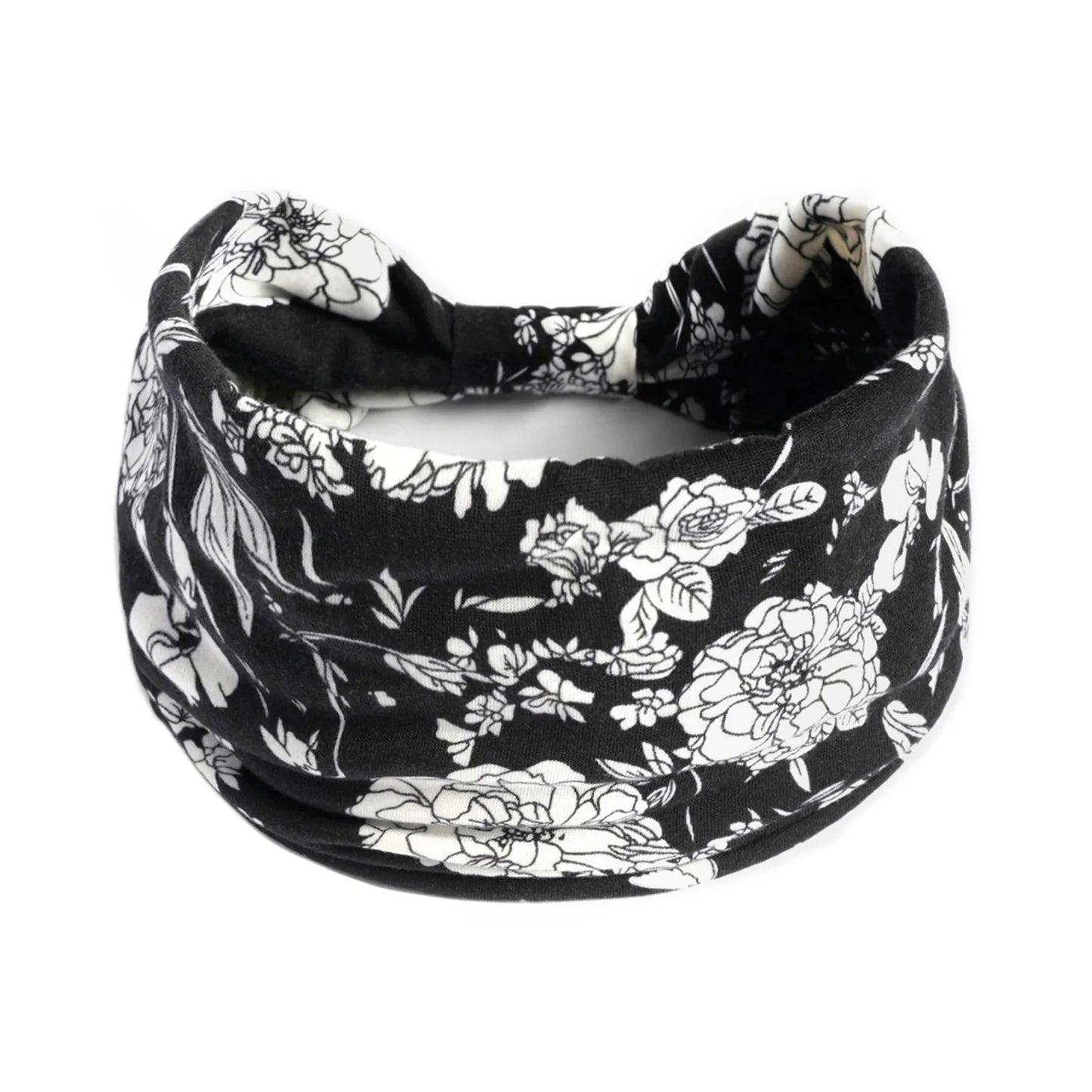 Boho Headbands Wide Knot Hair Scarf Floral Print Hairband Stretch Turban Headwrap Cotton Head Band Fashion Accessories for Women