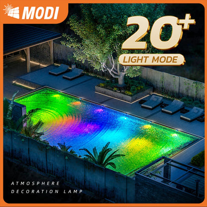 Solar pool light IP67 waterproof pool light 16 color underwater pool light, suitable for ground swimming pools and ponds