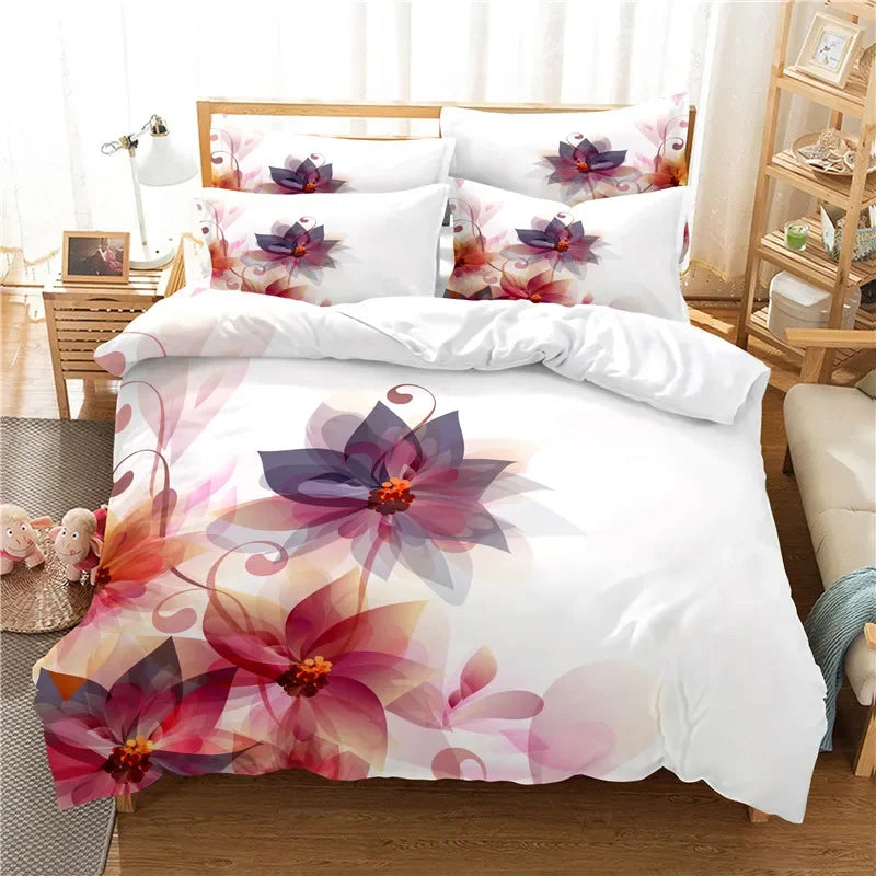 Flowers Bedding Set Duvet Cover Set 3d Bedding Digital Printing Bed Linen Queen Size Bedding Set Fashion Design
