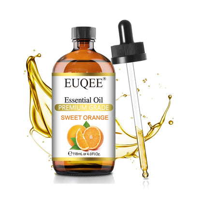 EUQEE 118ml (4 fl. oz) Pure Essential Oil-Sweet Orange Bergamot Cinnamon Lavender Tea tree Premium Aromatherapy Oil for Diffuser