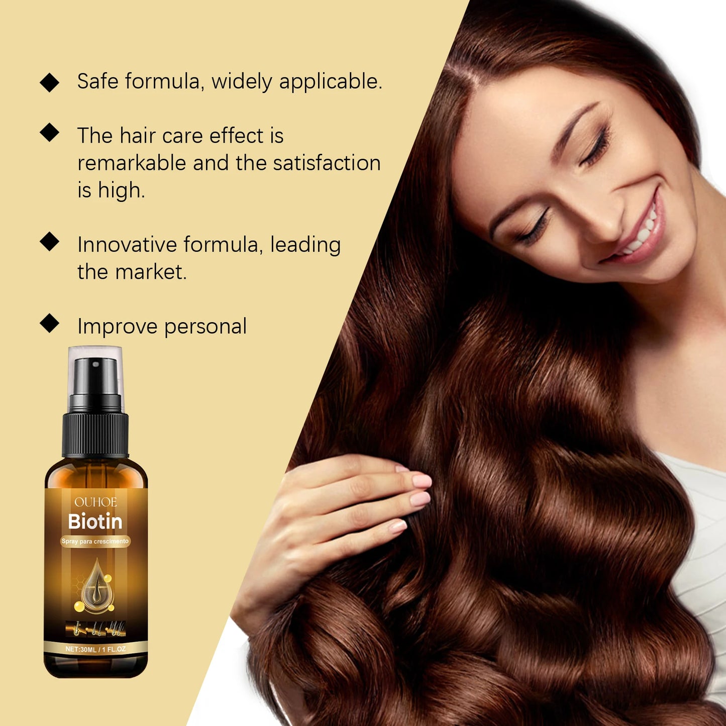 Scalp Nourishing Spray Strong Hair Nourishing Anti Hair Loss Scalp Care Refreshing Non Greasy Hair Plant Extract Care Fluid 30ml