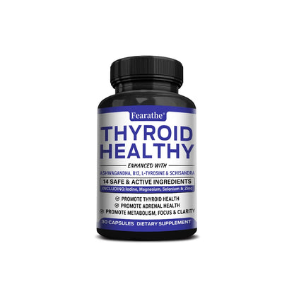 Thyroid Support Supplement for Women and Men, with Iodine, Zinc, B12, Ashwagandha and L-Tyrosine, Supports Energy and Metabolism