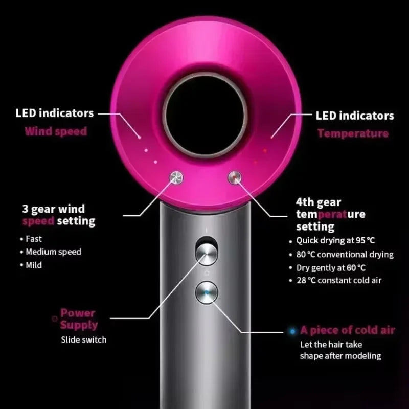 Salon-Grade 110K RPM Hair Dryer with 10M Negative Ions & Collagen Care, Smart Constant Temp for Frizz-Free Hair