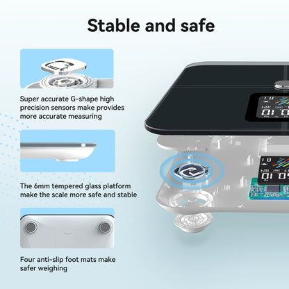 Smart Scale for Body Weight Fat, Digital Bathroom Weighing Machine for Accurate BMI Muscle Mass Composition, Home Use